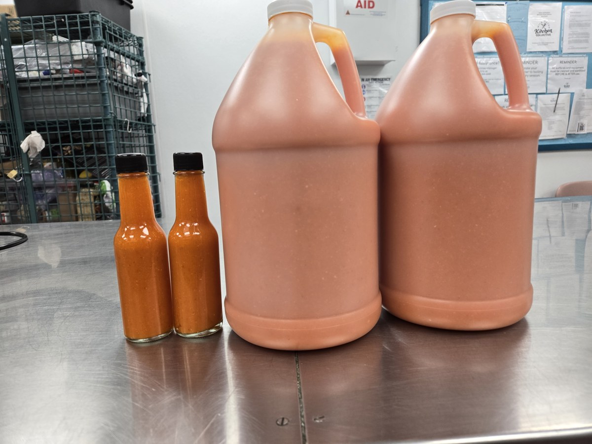 Hot sauce in retail bottles and bulk gallons